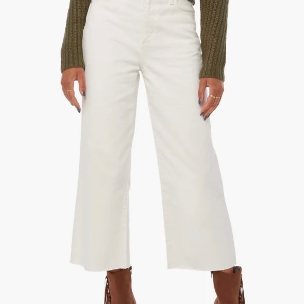 JustFab White Cropped Denim Jeans